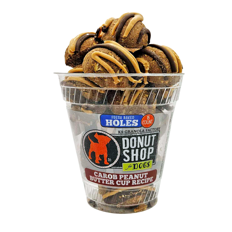 Peanut Butter Dog Carob Dog Treats Donut Holes, Carob Peanut