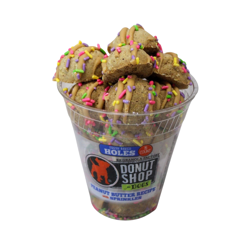 ドーナッツ Donut Holes, Peanut Butter with Sprinkles Recipe Dog Treats, 15 ct