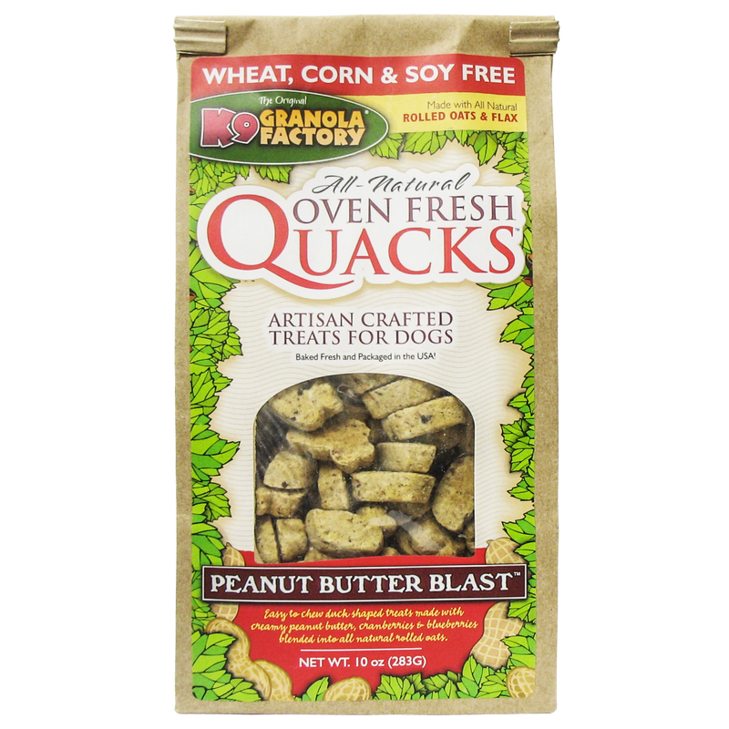 Quacks Peanut Butter Blast Dog Treats K9 Granola Factory