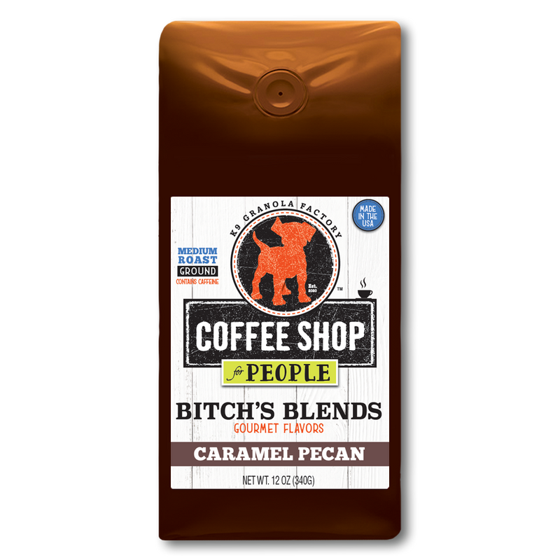 Bitch's Blends Caramel Pecan Gourmet Flavored Coffee for People, 12oz
