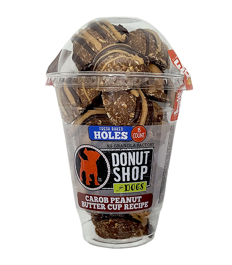 Donut Holes, Carob Peanut Butter Cup Recipe Dog Treats 15ct