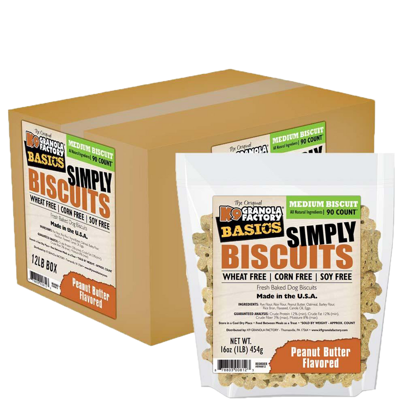 Simply Biscuits, Peanut Butter Flavored Medium Dog Treats