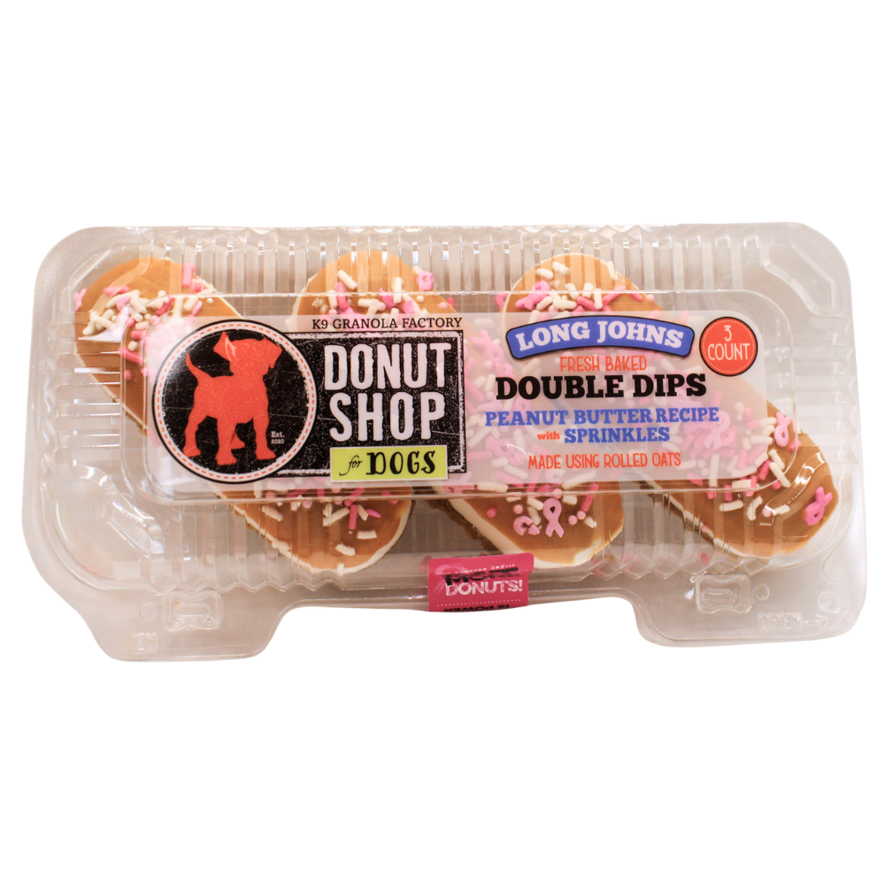 Long Johns, Breast Cancer Peanut Butter & Sprinkles Dog Treats
