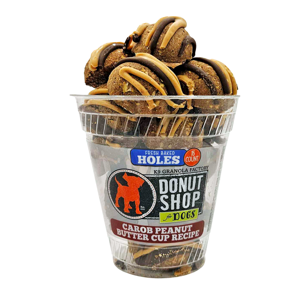 Donut Holes, Carob Peanut Butter Cup Recipe Dog Treats 15ct – K9