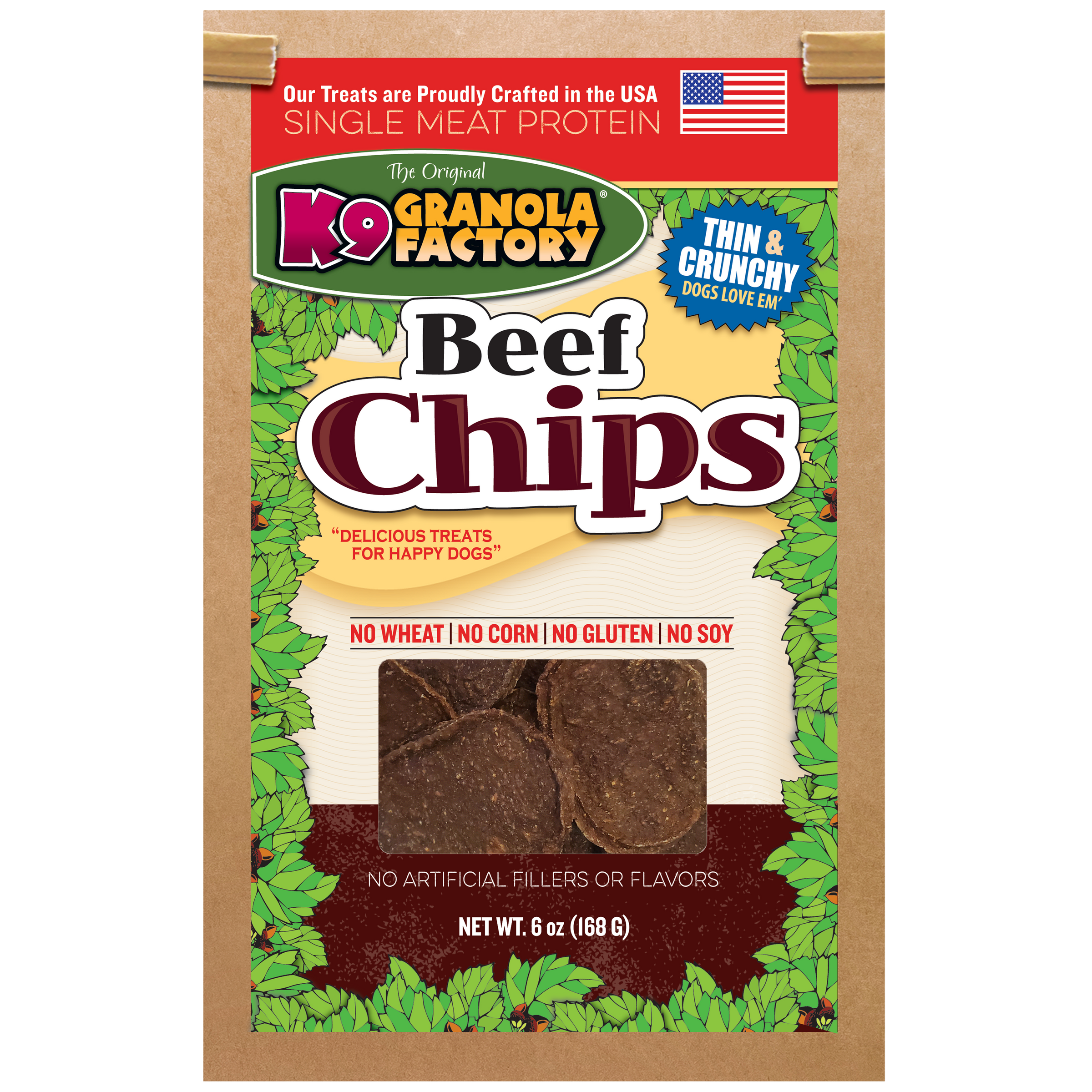 Chip Collection Single Meat Protein Beef Chips for Dogs 6oz