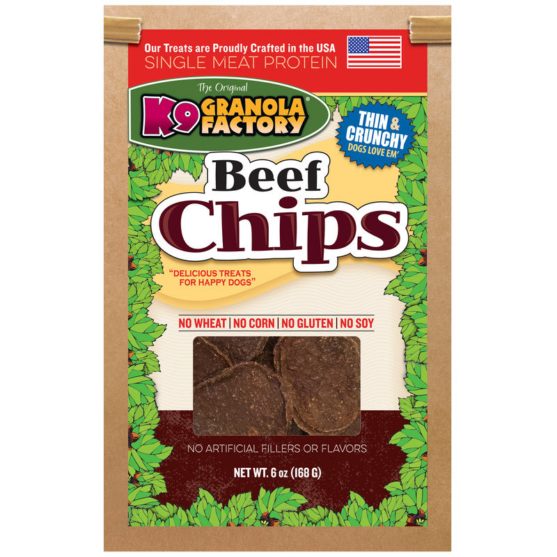 Chip Collection, Single Meat Protein Beef Chips for Dogs 6oz