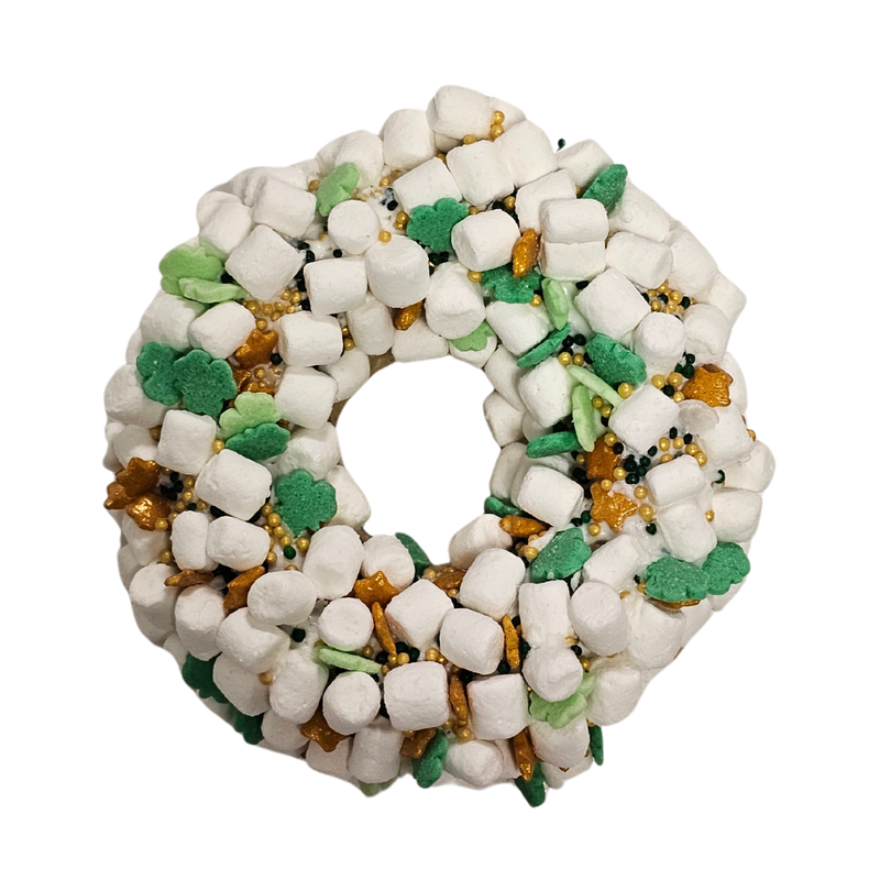 Gourmet Donut, Saint Patty's Day Collection Marshmallow Clover Candy Crunch Donut Dog Treat