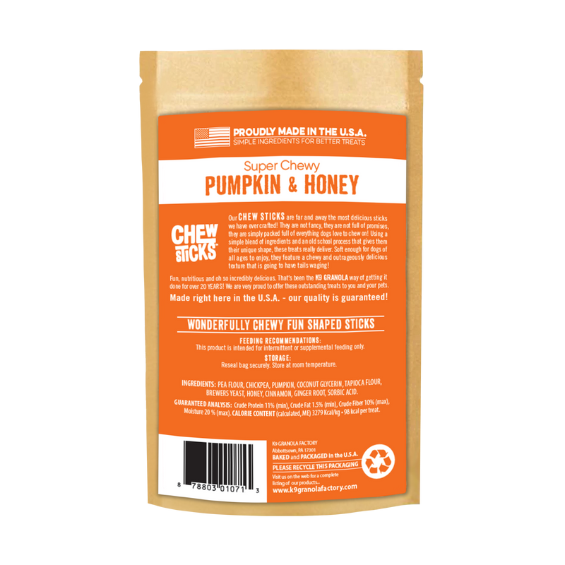 Chew Sticks Pumpkin & Honey 10ct