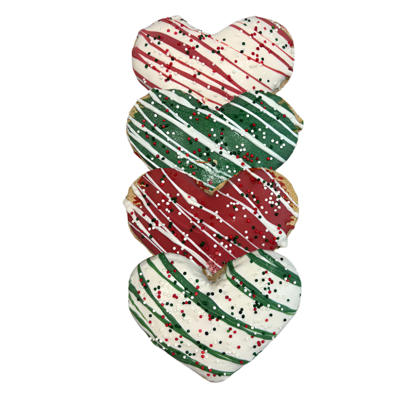 3" Jumbo Heart Shaped Gourmet Cookie,  Christmas