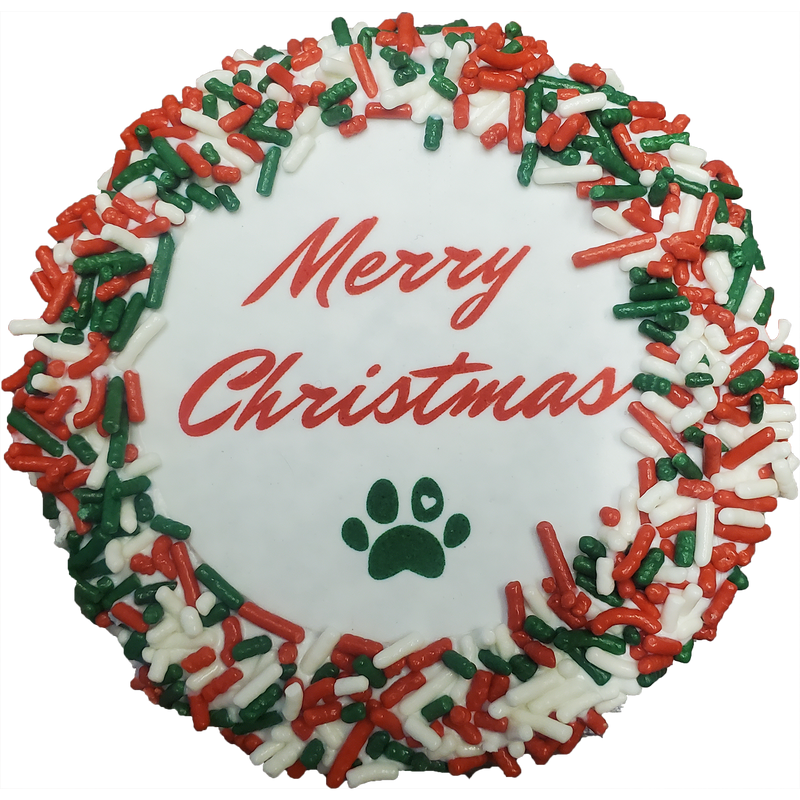 Donut Shop, Merry Christmas Day Cake Dog Treat