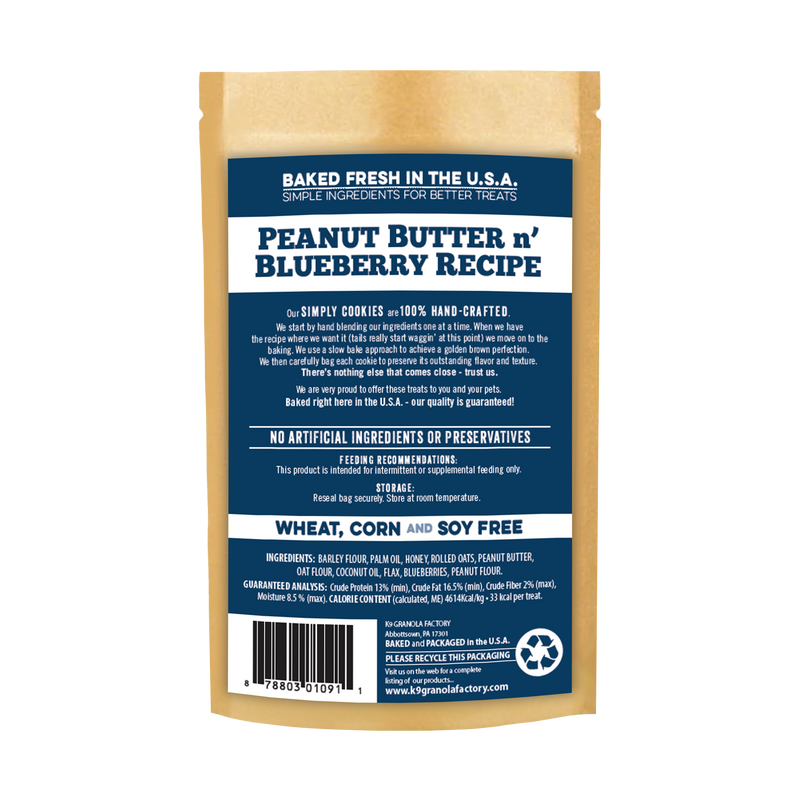 Simply Cookies Peanut Butter & Blueberry 12oz