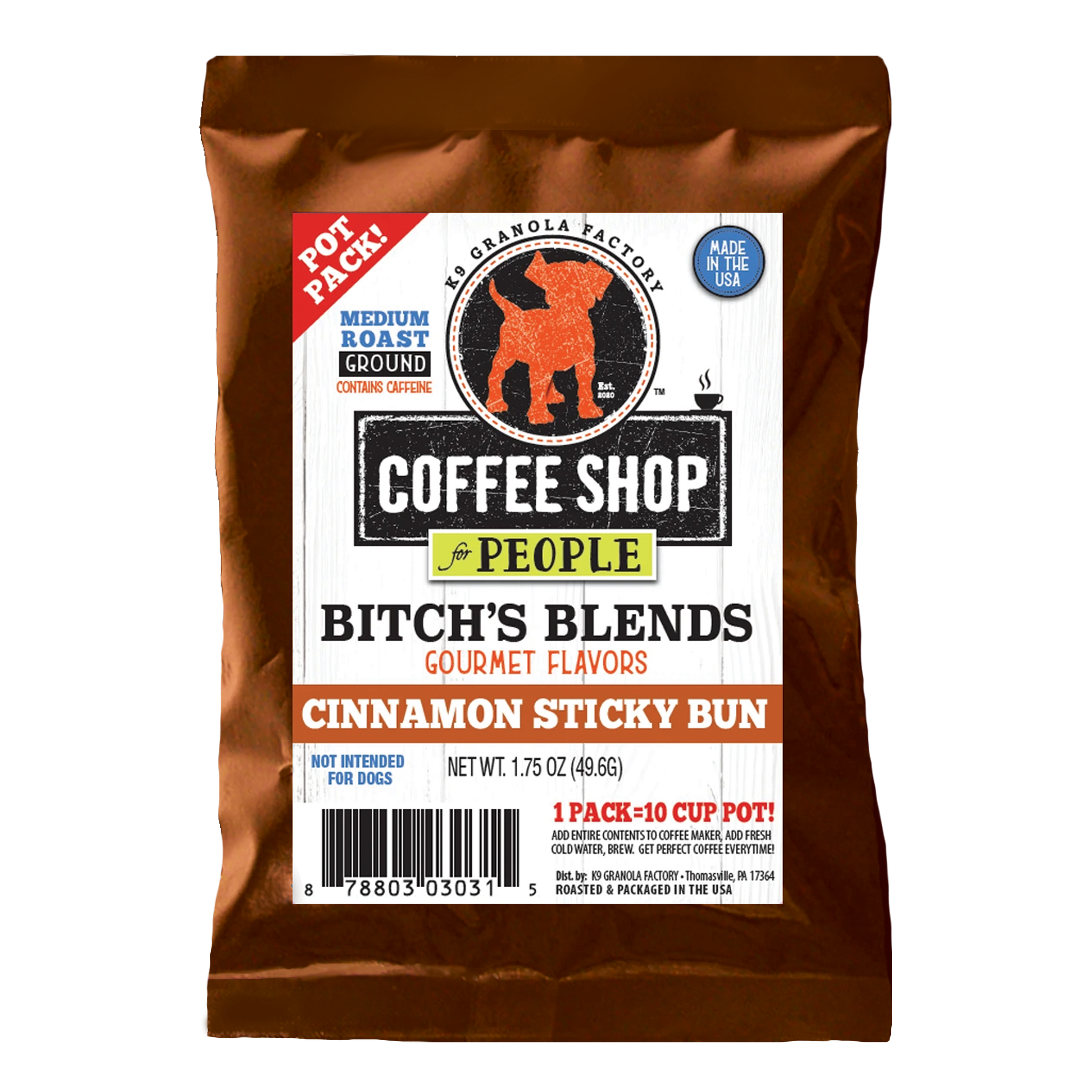 Bitch s Blends Cinnamon Sticky Bun Gourmet Flavored Coffee for People Pot Pack