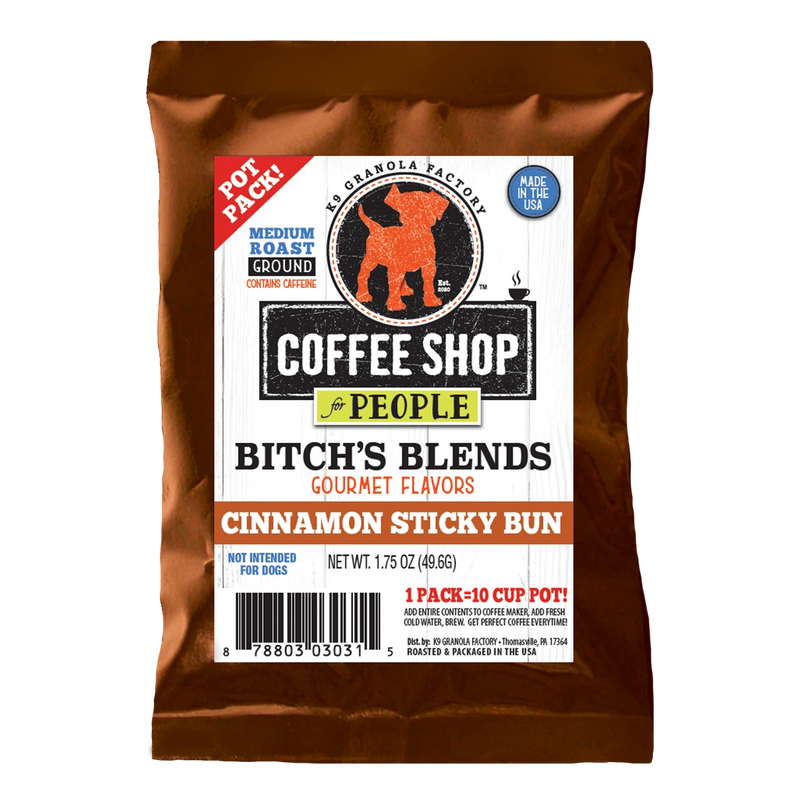 Bitch's Blends Cinnamon Sticky Bun Gourmet Flavored Coffee for People, Pot Pack