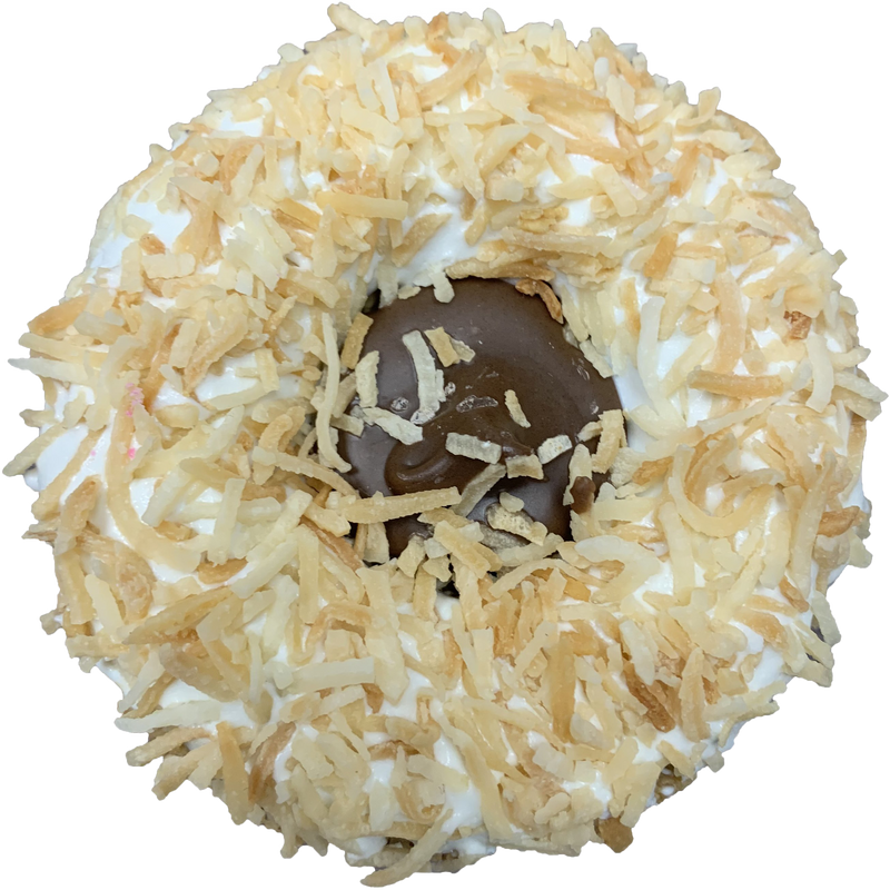 Gourmet Filled Donut, Coconut w/ Carob Filled Donut Dog Treat