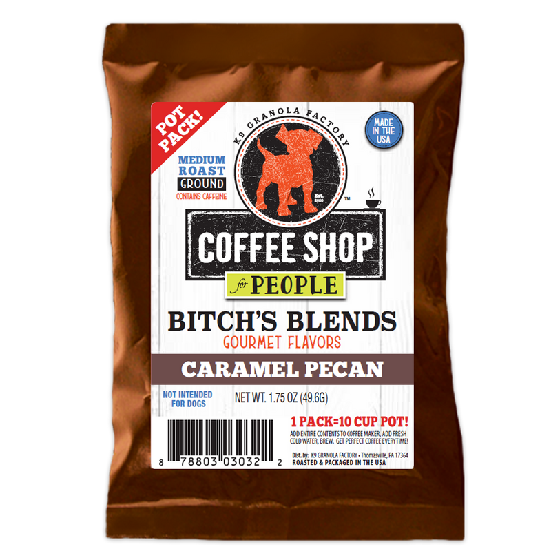 Bitch's Blends Caramel Pecan Gourmet Flavored Coffee for People, Pot Pack