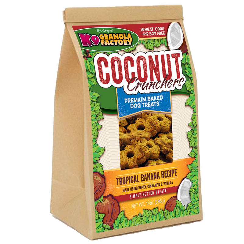 Coconut Crunchers, Tropical Banana Recipe Dog Treats
