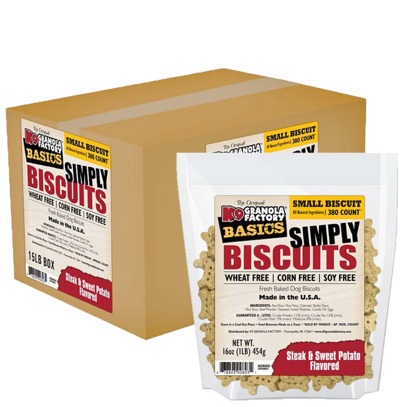 Simply Biscuits, Steak & Sweet Potato Flavored Small Dog Treats