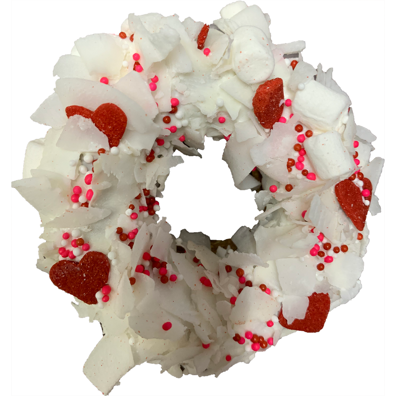 Gourmet Donut,  Valentine's Day Pooches & Smooches Donut Dog Treat